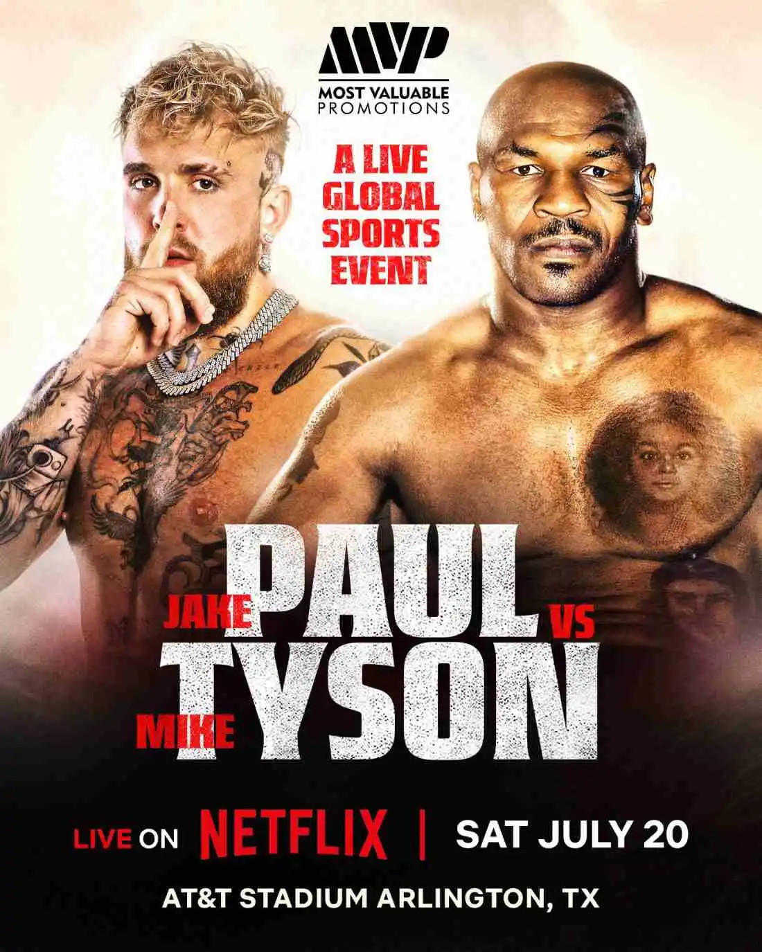Mike Tyson vs Jake Paul promotional Poster