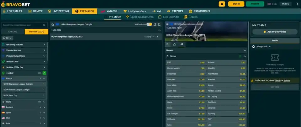 Bravobet Sports Betting