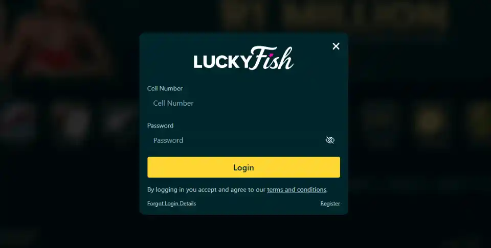 Luckyfish Login Form