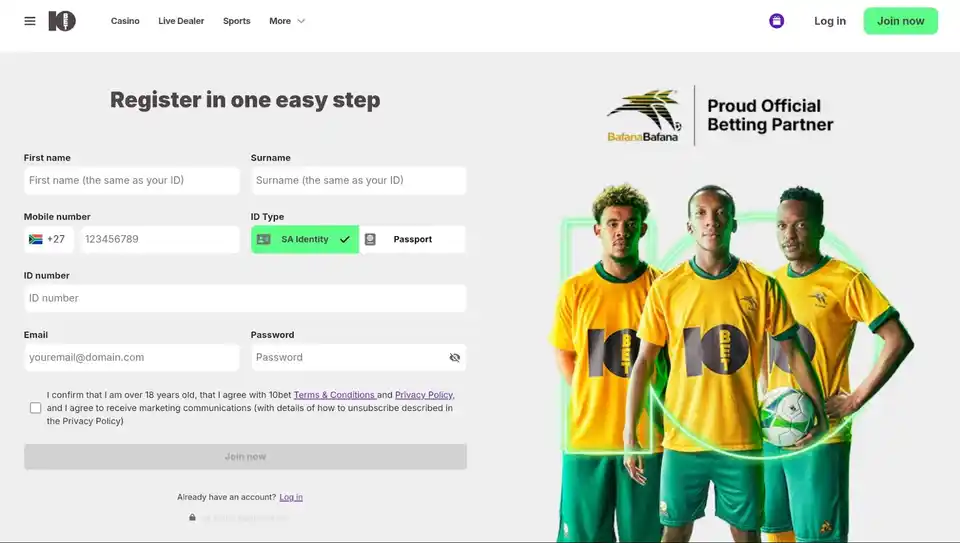 10bet how to register
