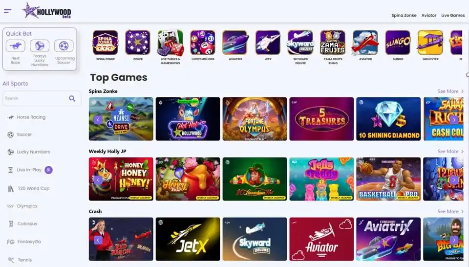 Hollywoodbets Games