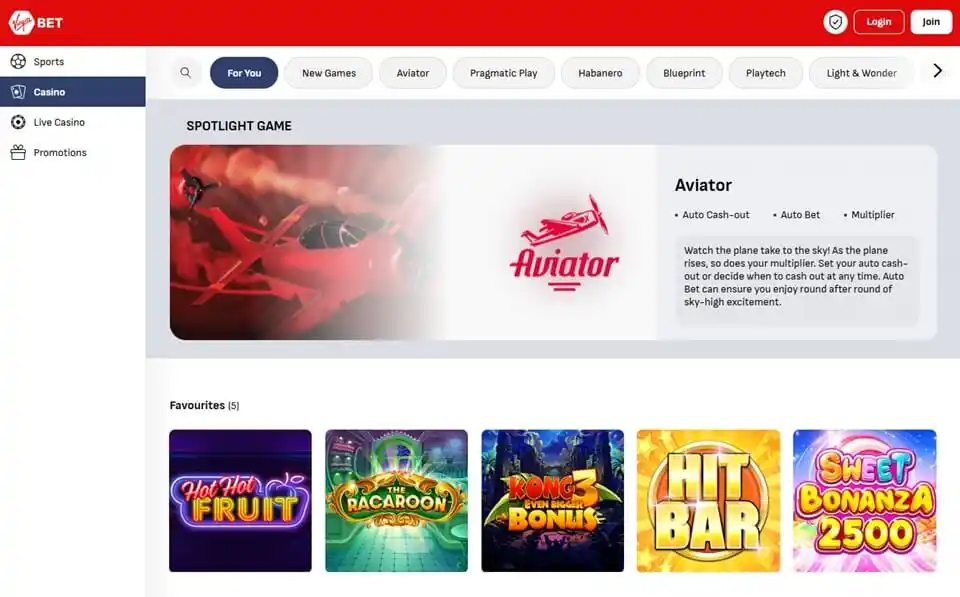 Virgin Bet Games